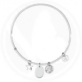 Silver Charm Bangle