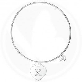 Heart Bangle Letter X