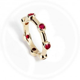 Ruby Stone Stacker Ring 9ct
