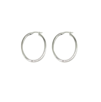 Flat Oval Hoop Earrings