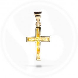 Golden Amber Cross 14ct